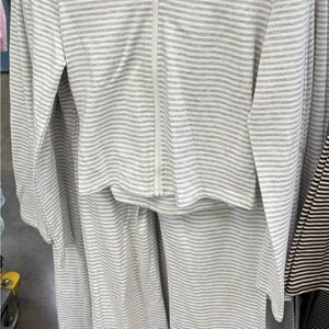 No Boundaries Gray Striped Hoodie